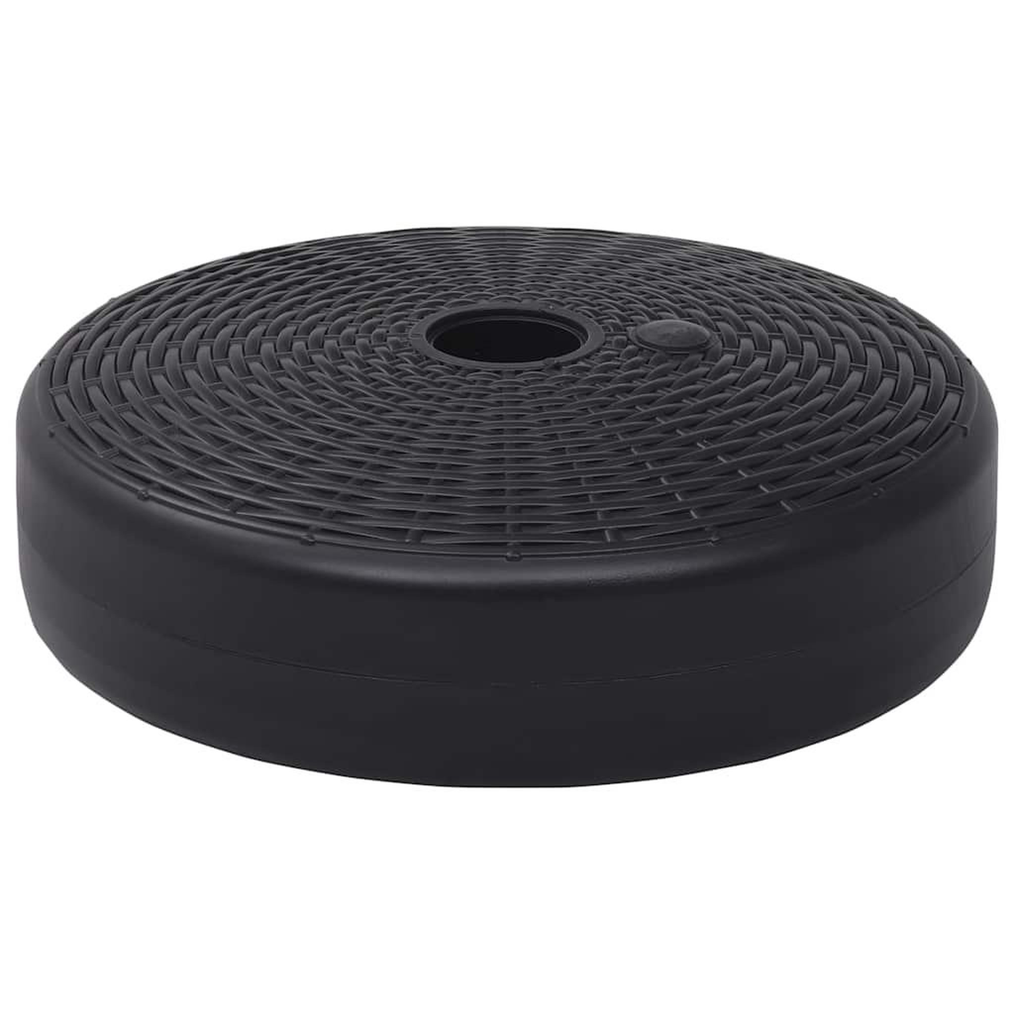 Voir la diapositive 2 : VIDAXL Socle de parasol rempli de sable/d'eau 24 l noir