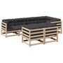 Voir la diapositive 2 : VIDAXL Salon de jardin 7 pcs avec coussins bois de pin massif