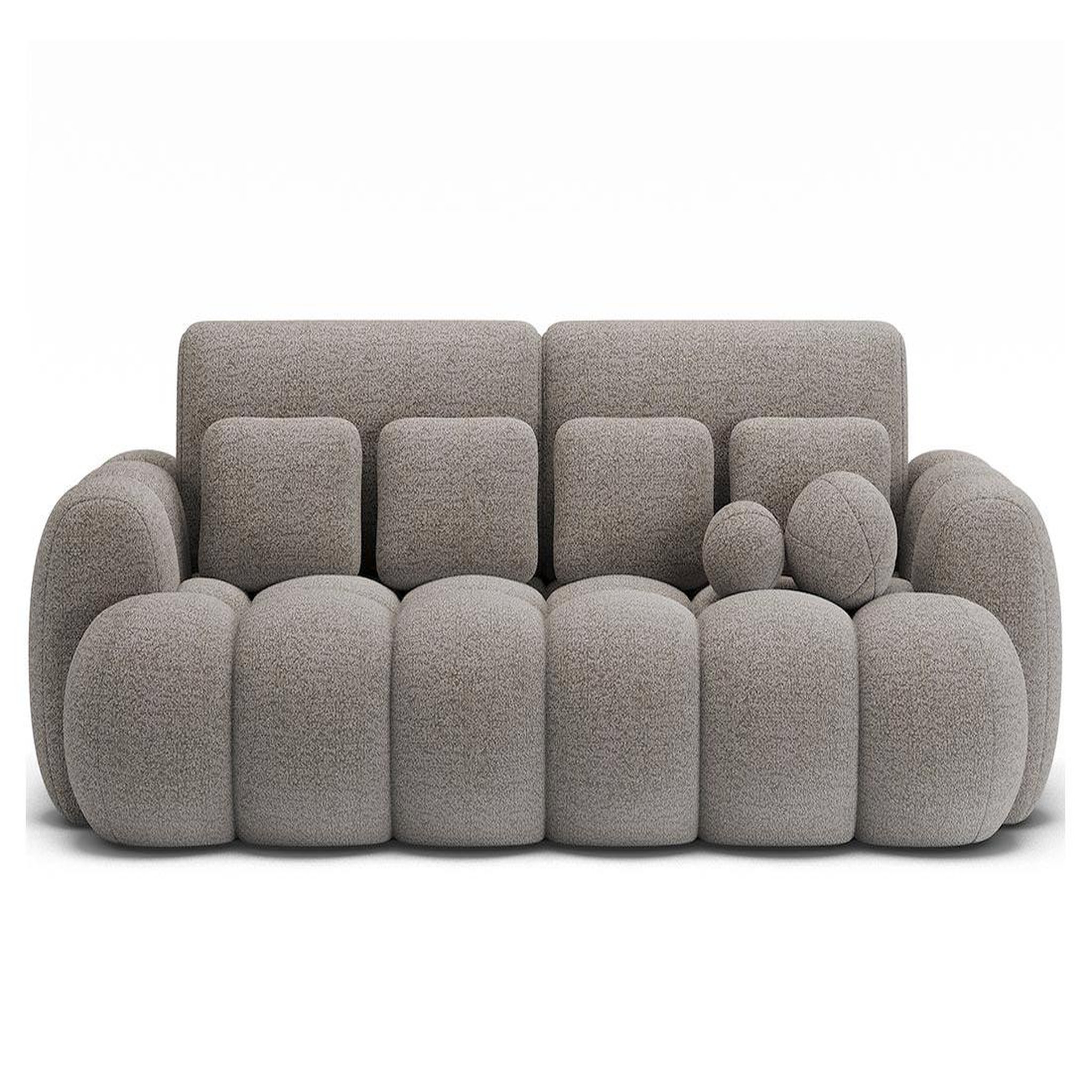 Voir la diapositive 1 : BEST MOBILIER Dorian - canapé droit 3 places convertible avec coffre en tissu bouclette