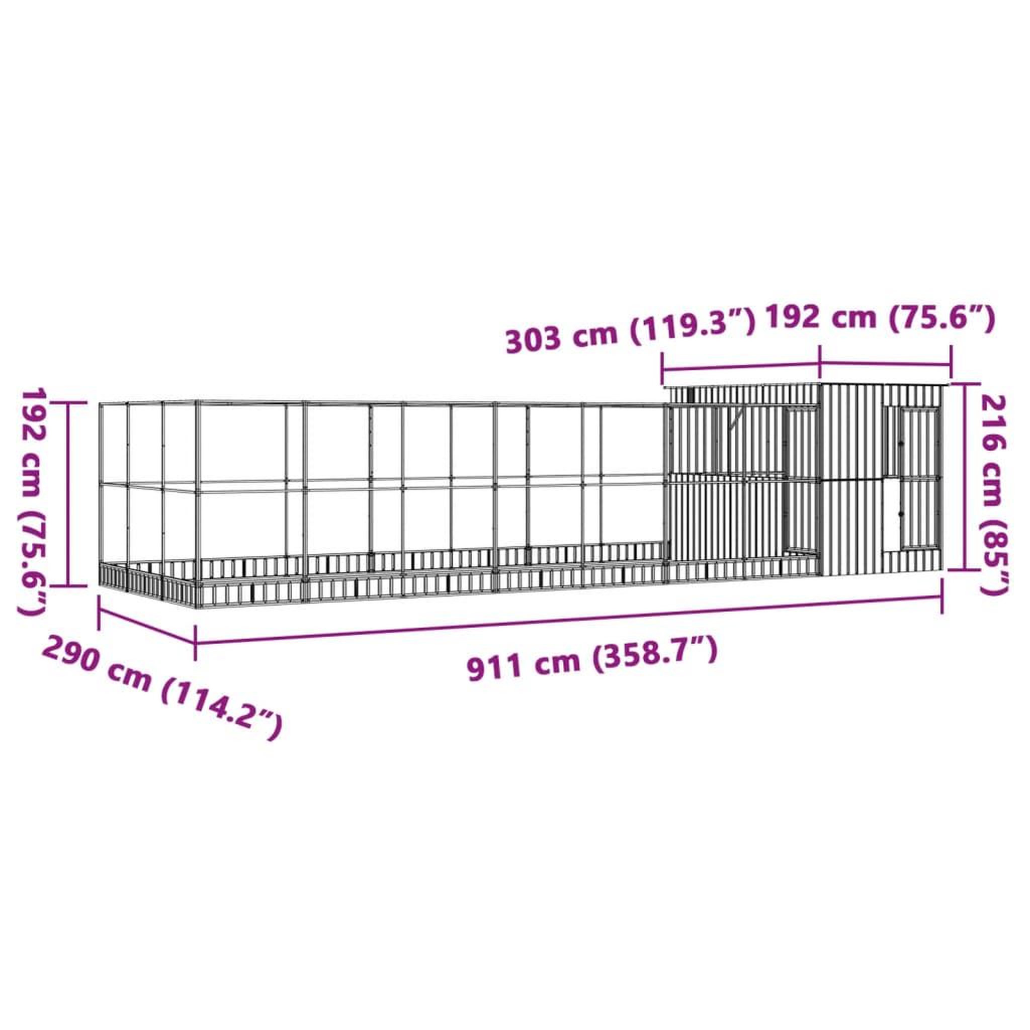 Voir la diapositive 6 : VIDAXL Voliere avec extension argente 911x303x216 cm acier