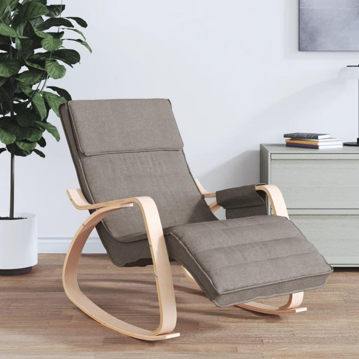 VIDAXL Chaise a bascule Taupe Tissu
