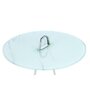 Paris Prix Table d'Appoint Design  Pendule  60cm Argent & Blanc