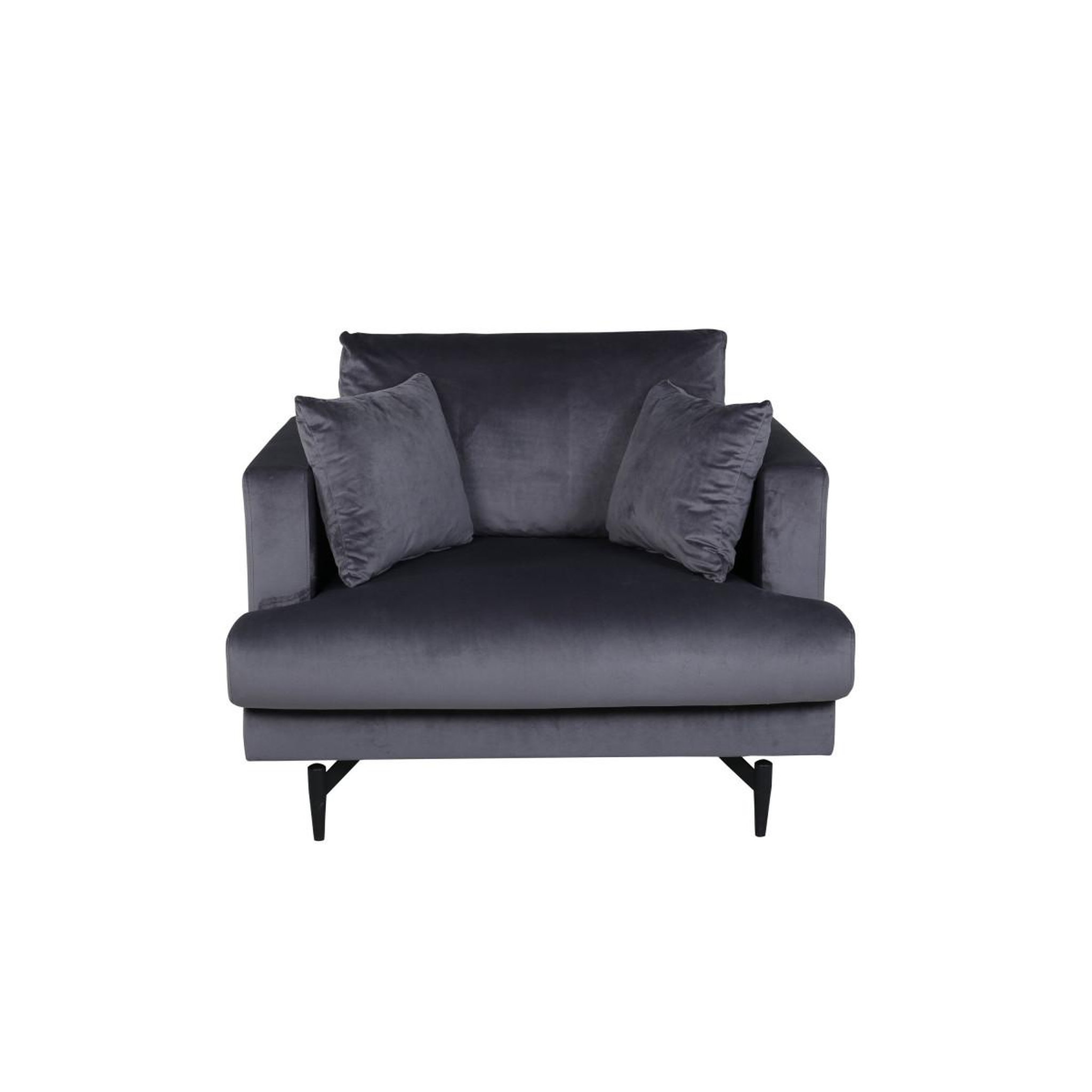 Voir la diapositive 2 : Paris Prix Fauteuil en Velours  Sofia  104cm Gris Foncé