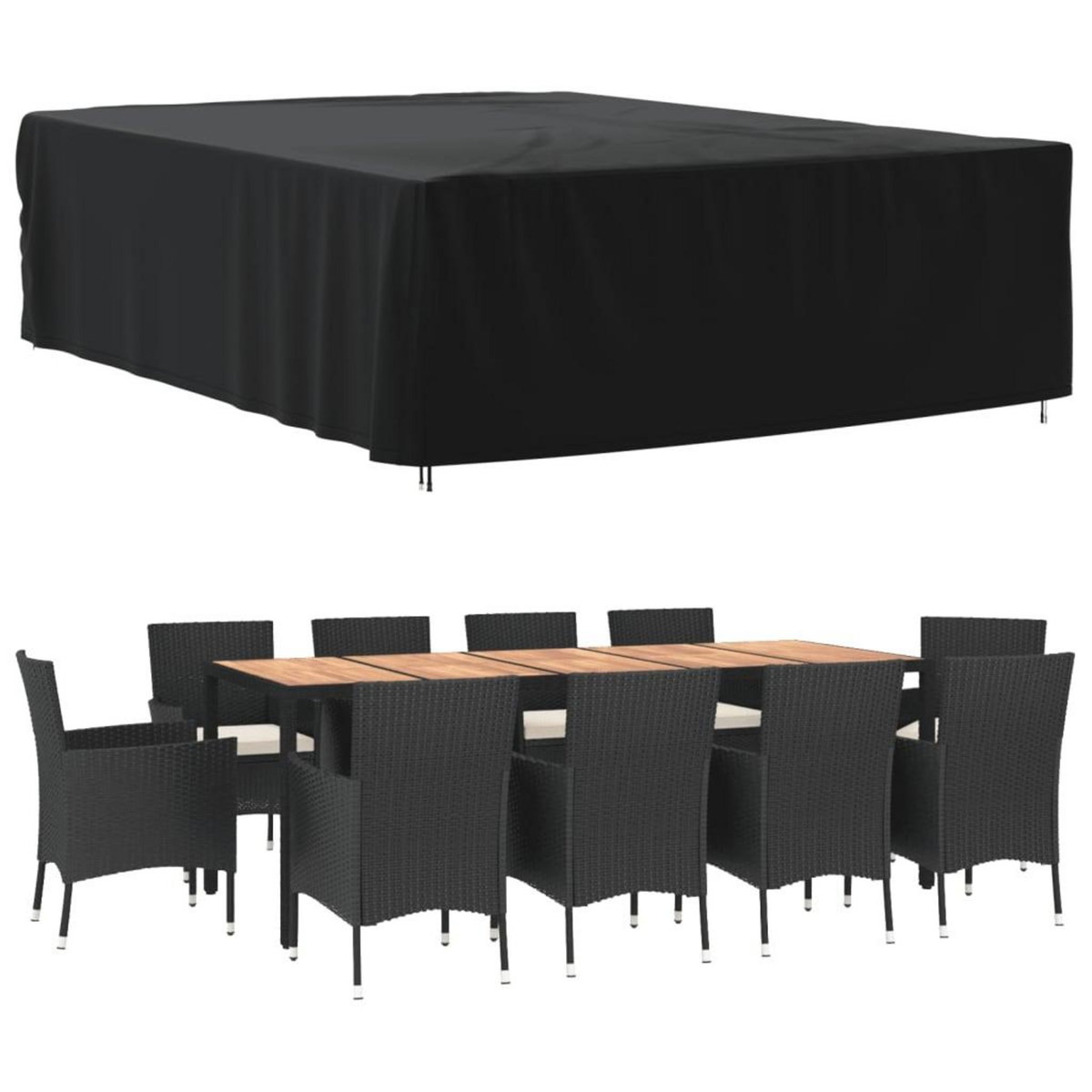 VIDAXL Housse de salon de jardin noir 350x260x90 cm oxford 420D