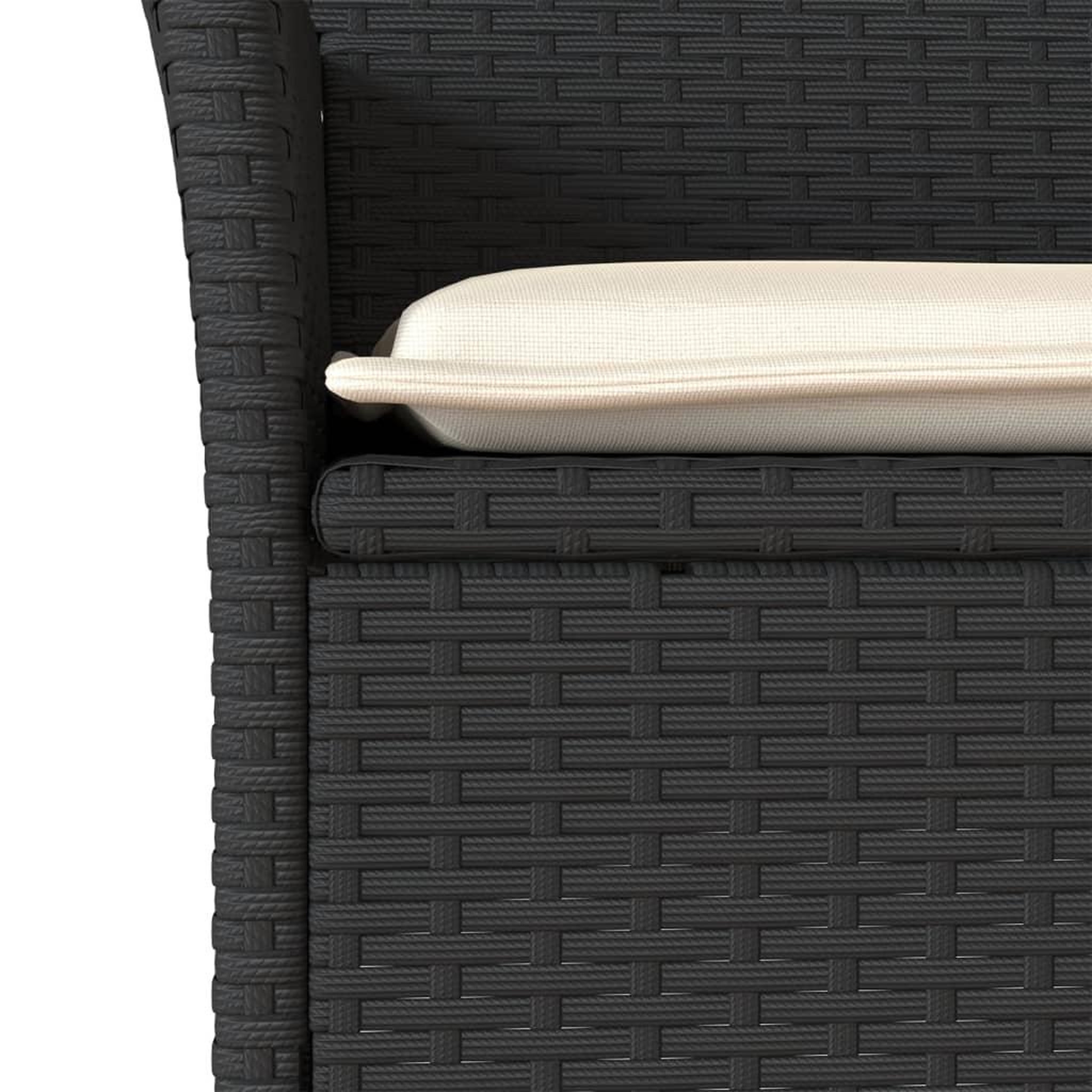 Voir la diapositive 5 : VIDAXL Ensemble a manger de jardin et coussins 5 pcs noir rotin acacia
