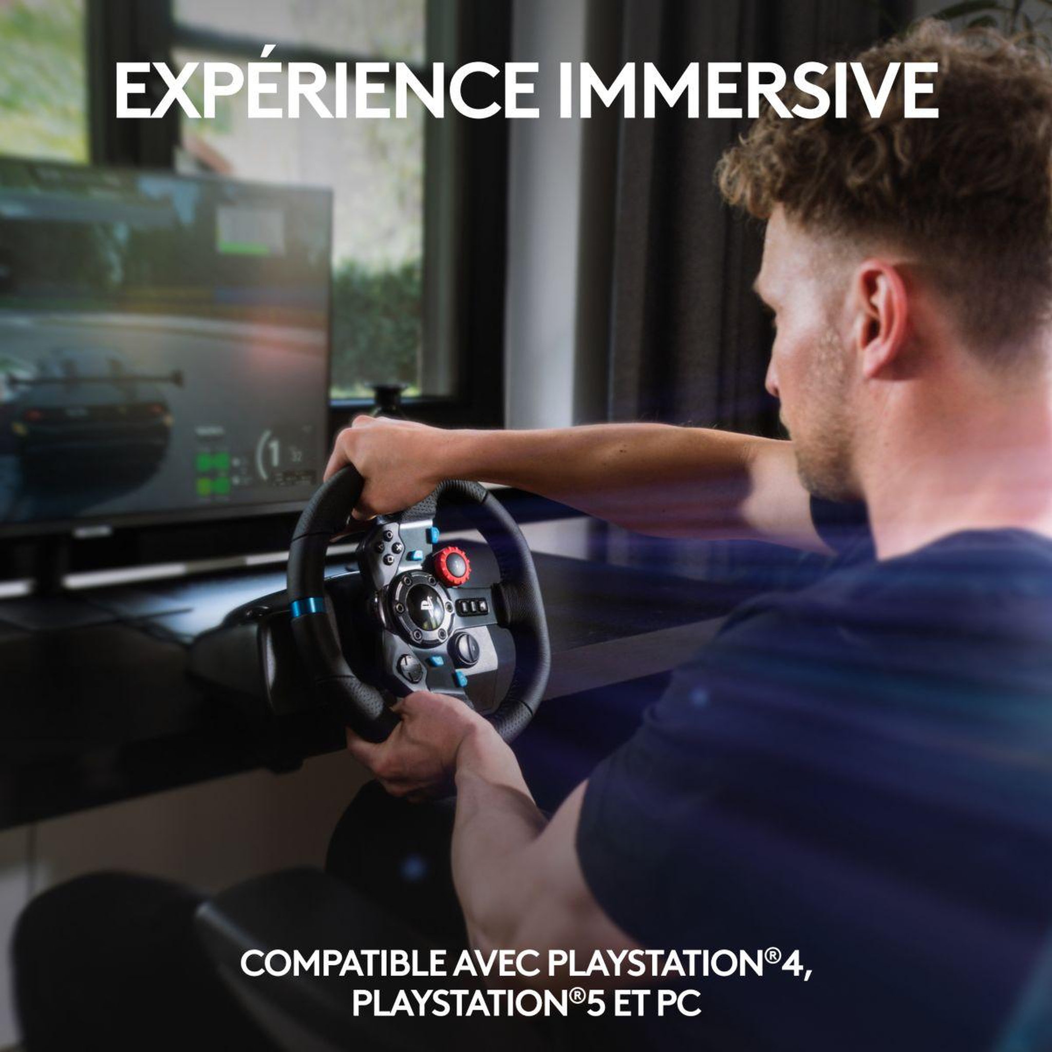 Voir la diapositive 3 : Logitech Volant + pédalier volant g29 + casque g435 noir