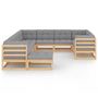 Voir la diapositive 2 : VIDAXL Salon de jardin 11 pcs avec coussins Bois de pin massif