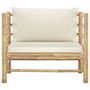 Voir la diapositive 2 : VIDAXL Canape de jardin avec coussins blanc creme Bambou