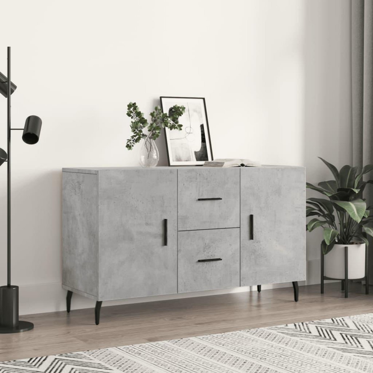 VIDAXL Buffet gris beton 100x36x60 cm bois d'ingenierie