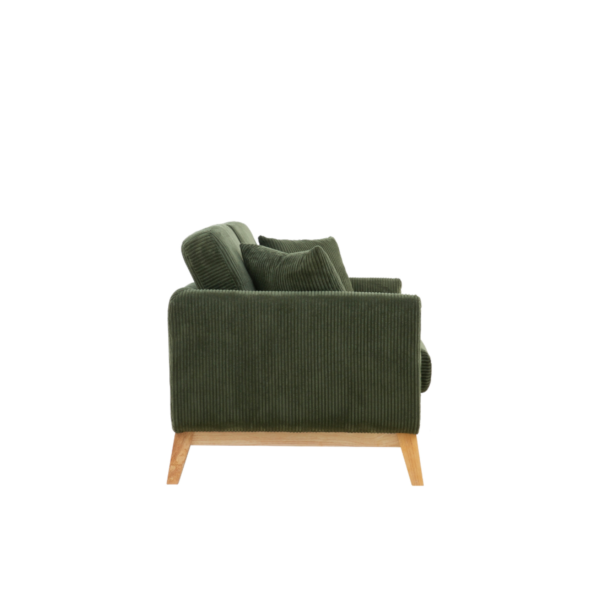Voir la diapositive 6 : CONCEPT USINE Canapé 3 places scandinave en velours côtelé vert hoga