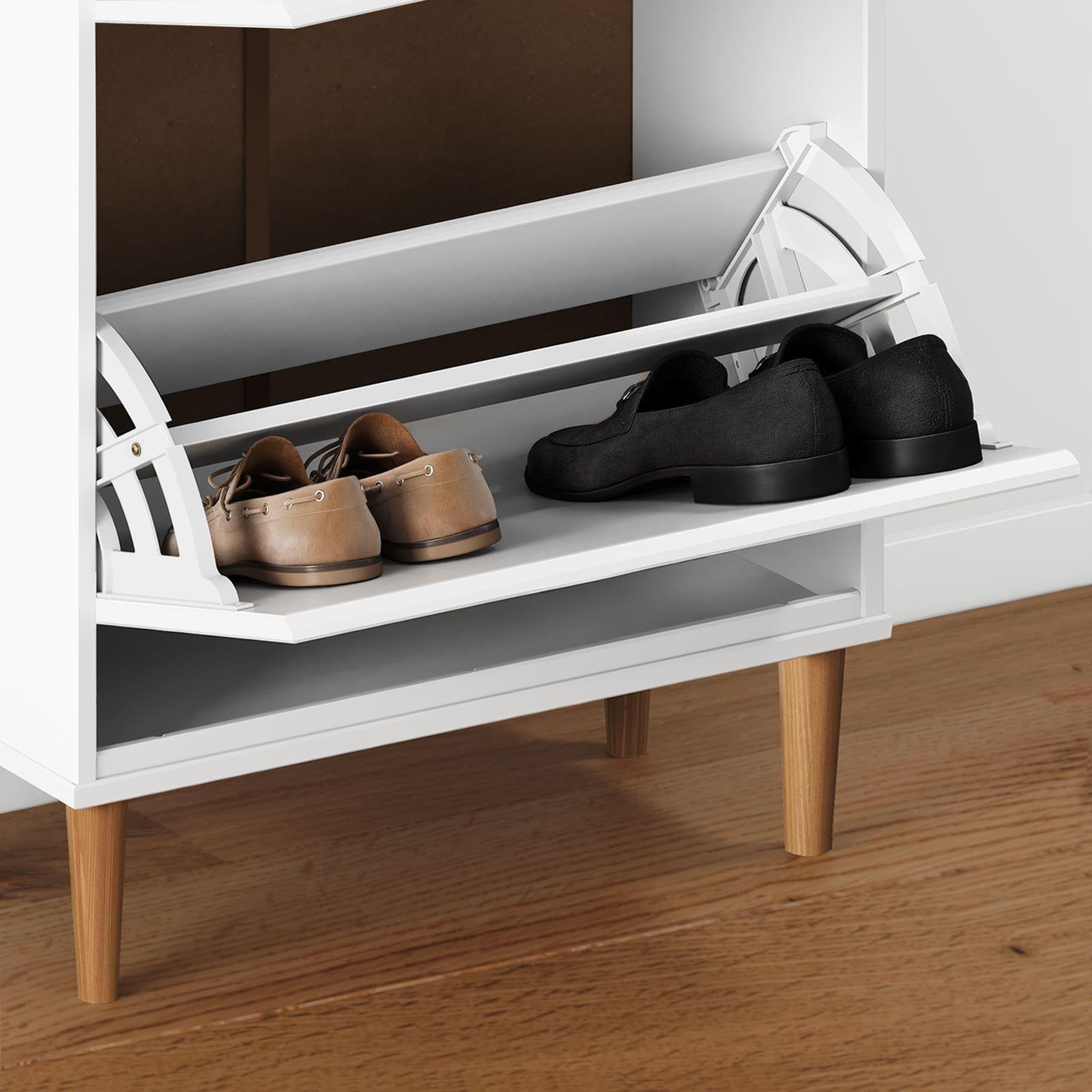 Voir la diapositive 6 : IDIMEX Meuble à chaussures entrée mikka en bois massif