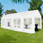 Voir la diapositive 2 : ID MARKET Tente de réception 4x8 M barnum PE 180gr/m² chapiteau blanc 40 personnes