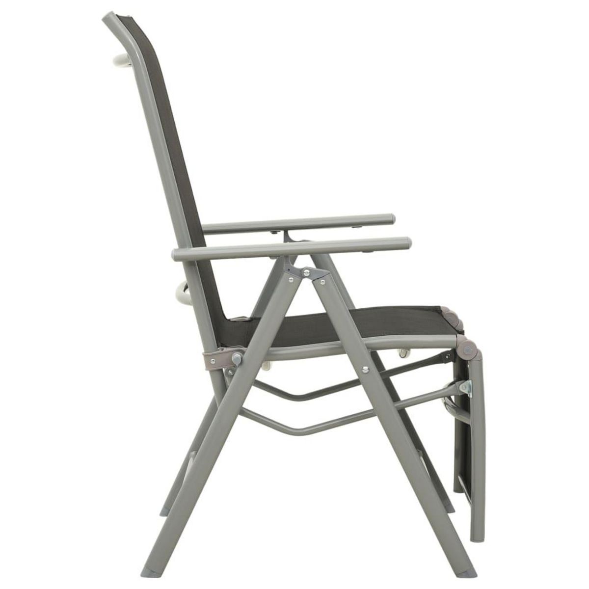 VIDAXL Chaises de jardin lot de 2 Textilene et aluminium Argente