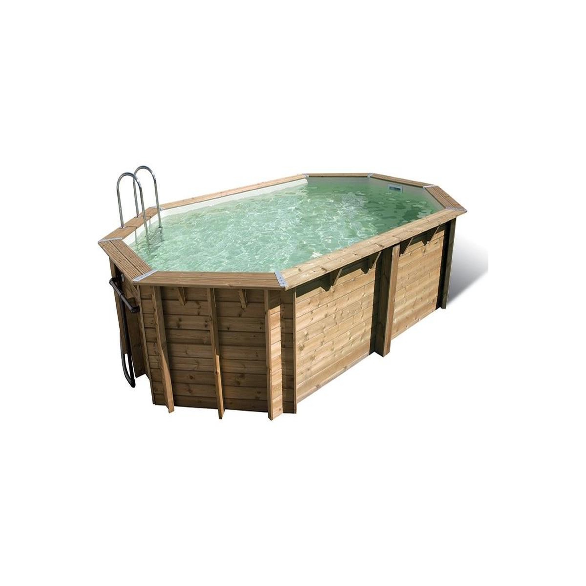 Voir la diapositive 2 : Ubbink Piscine bois Azura 4,90 x 3,55 x 1,30 m - Liner beige - Ubbink
