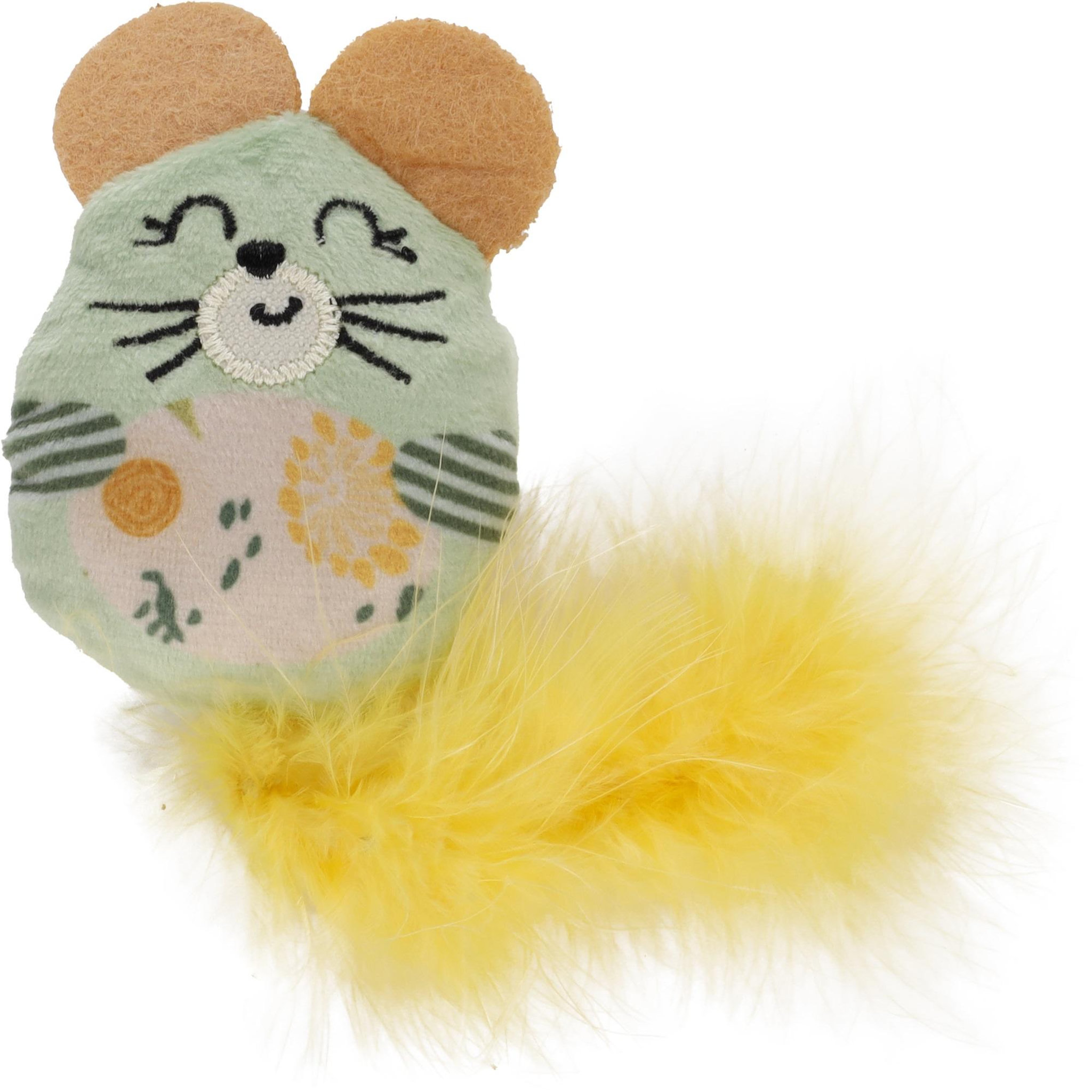 Eden Souris en peluche avec plumes, cataire et crépitement
