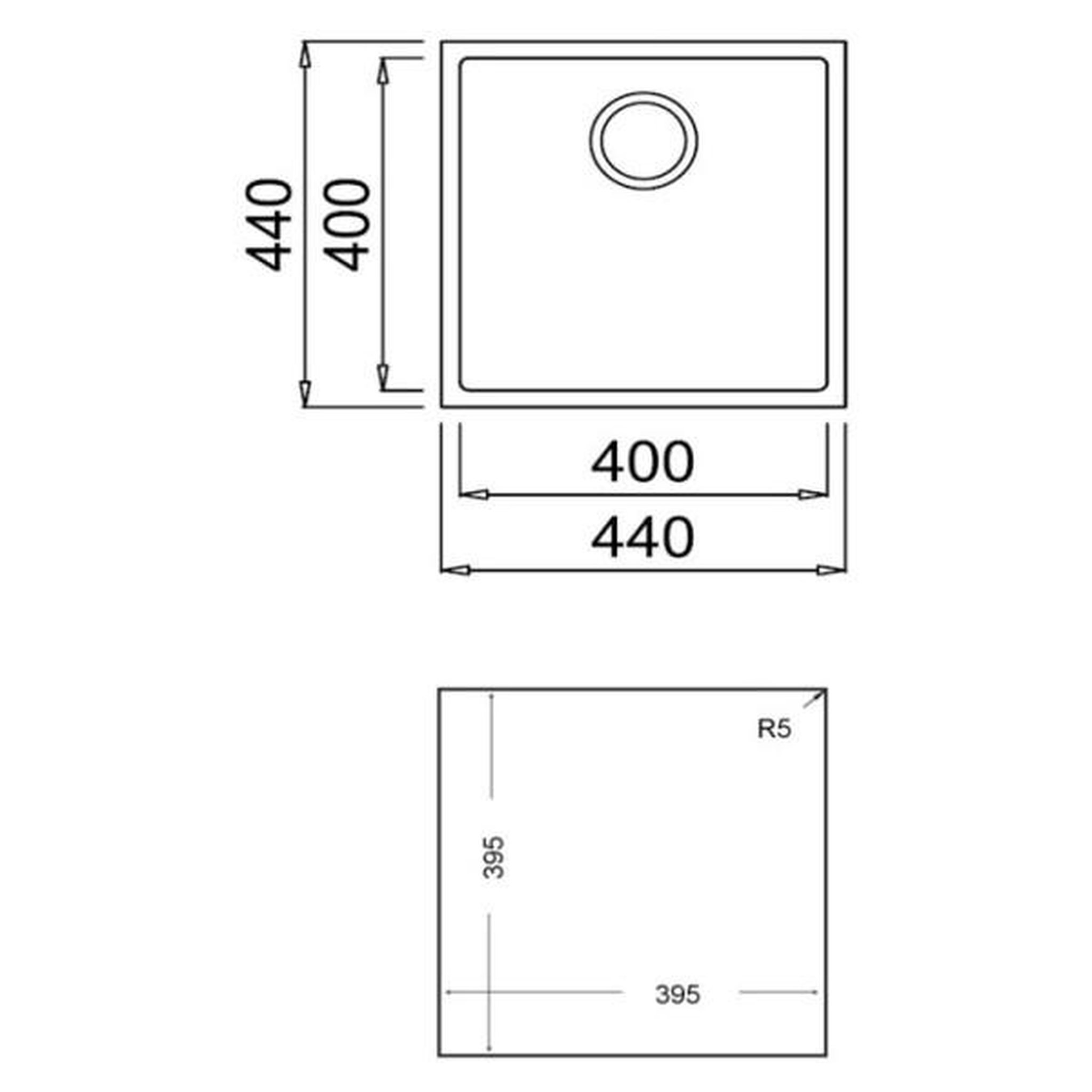 Voir la diapositive 2 : TEKA Évier simple Teka Square 40.40 TG