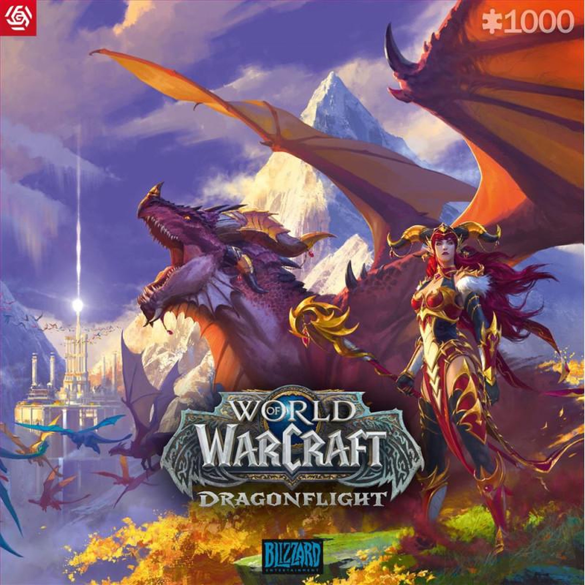 Just for games Puzzle 1000 pièces WoW Dragonflight Alexstrasza – Puzzle adulte paysage – Haute qualité