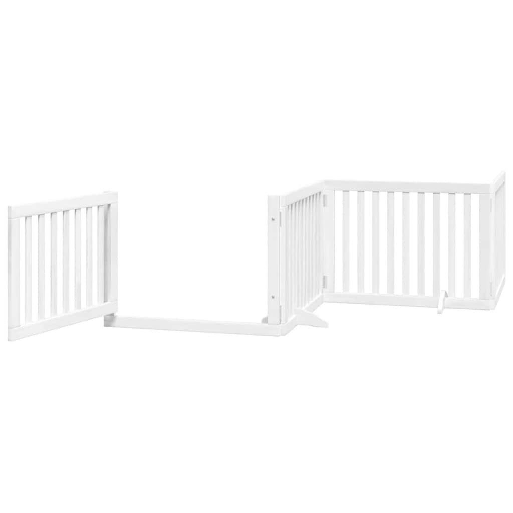Voir la diapositive 4 : VIDAXL Barriere pour chien porte pliable 8panneaux blanc bois peuplier