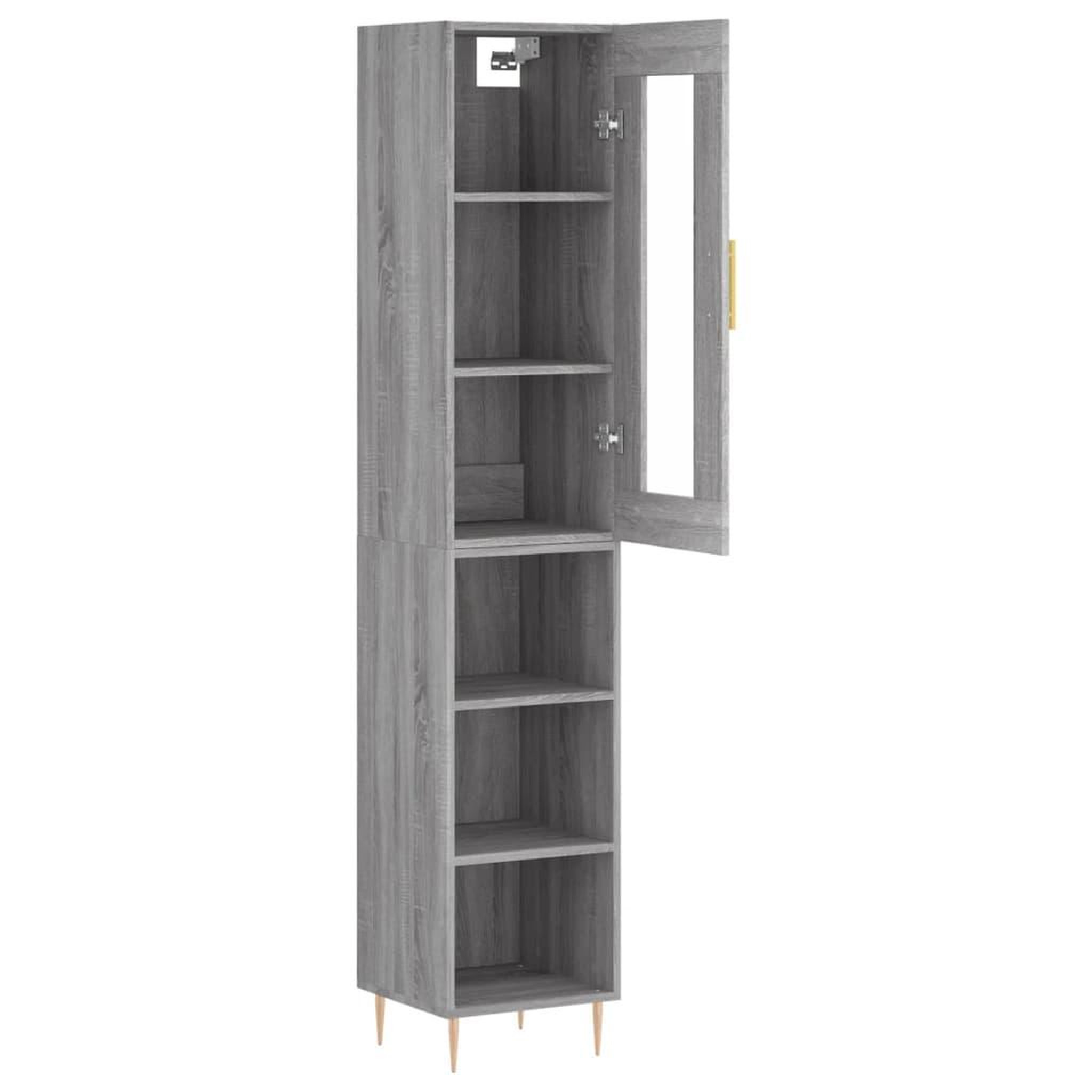 Voir la diapositive 4 : VIDAXL Buffet haut Sonoma gris 34,5x34x180 cm Bois d'ingenierie