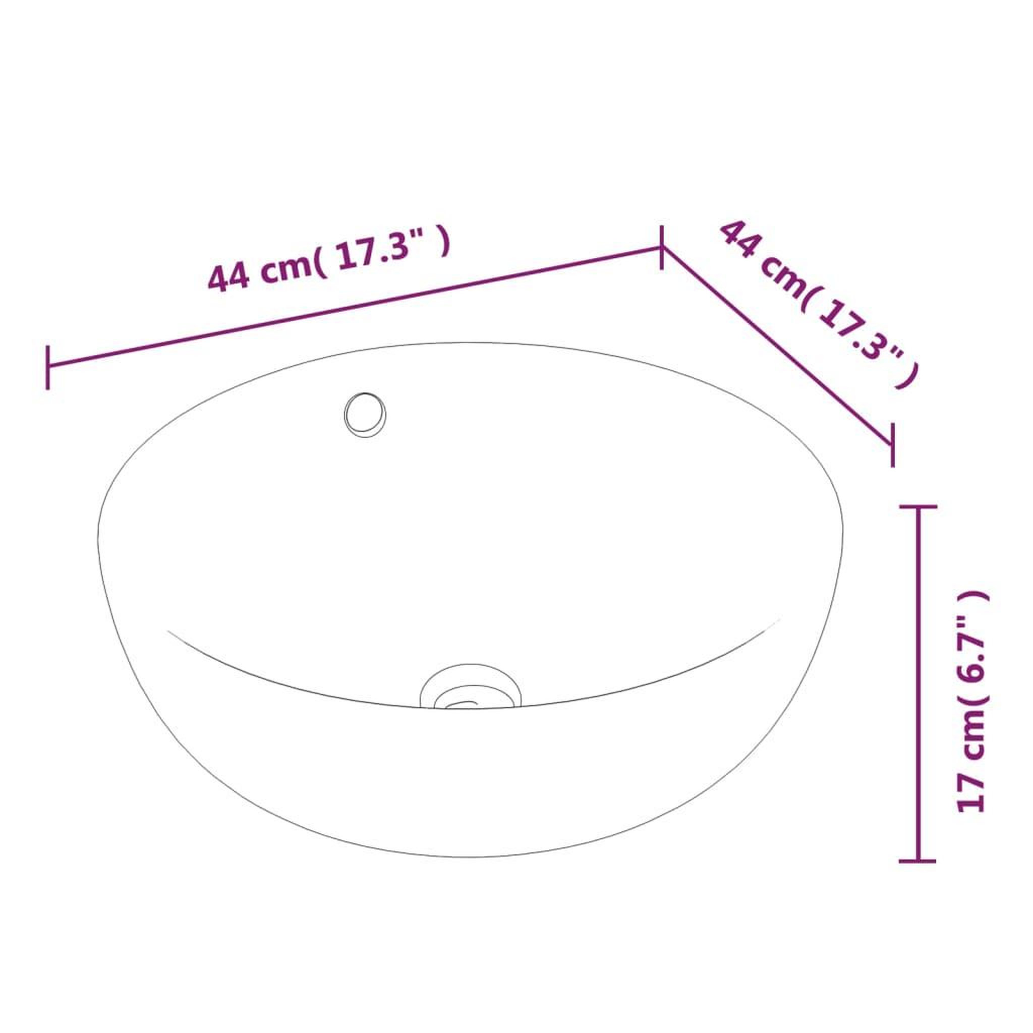 Voir la diapositive 6 : VIDAXL Lavabo blanc 44x17 cm ceramique rond