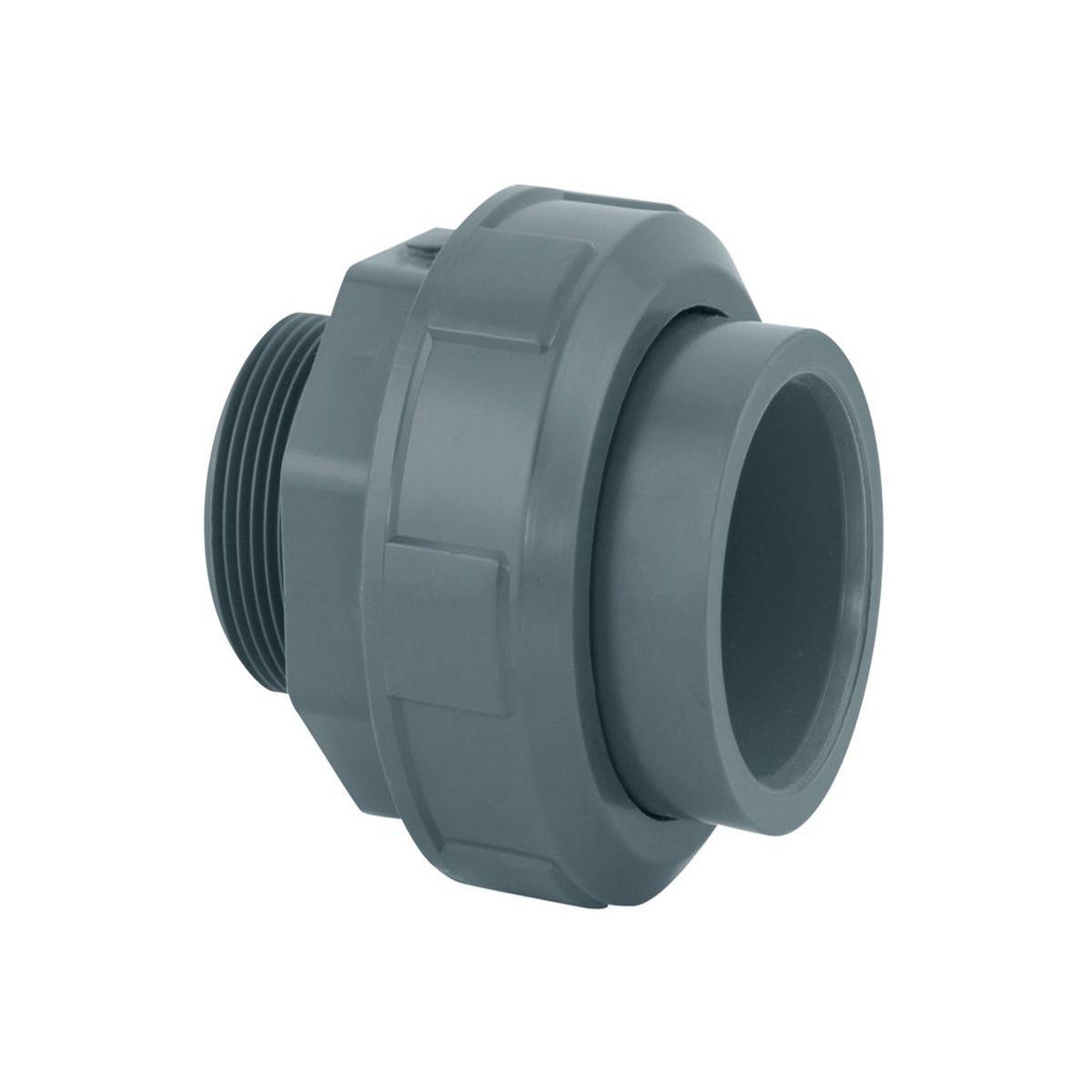 Voir la diapositive 2 : JARDIDECO Manchon union 3 pièces pvc pression femelle/fileté 50 x 2  - fitt