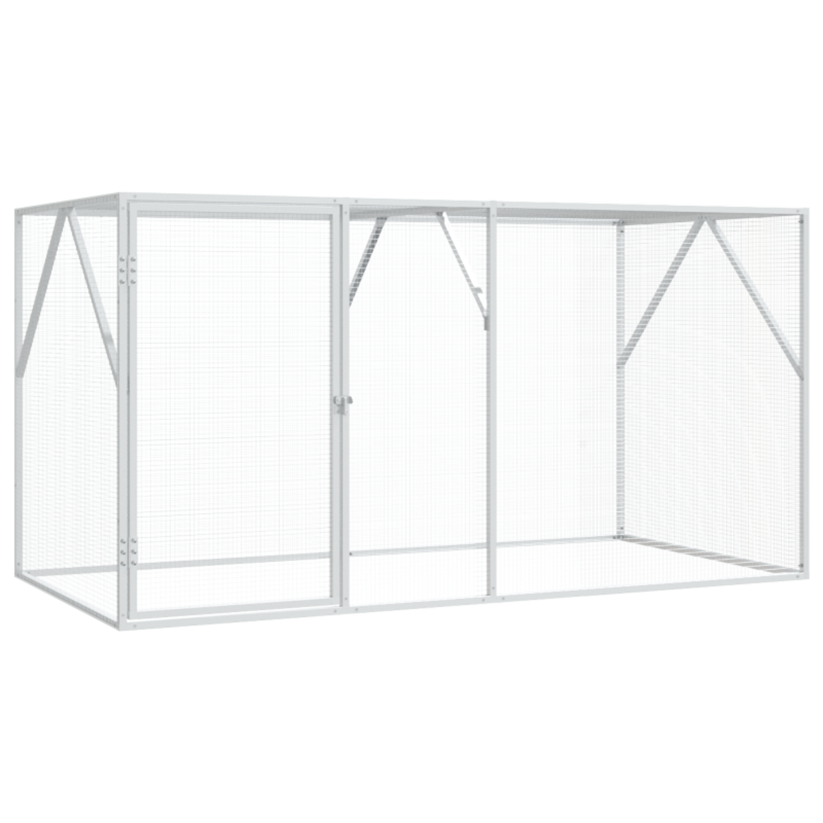 VIDAXL Aviary pour oiseaux Anthracite 102x208x108 cm Acier