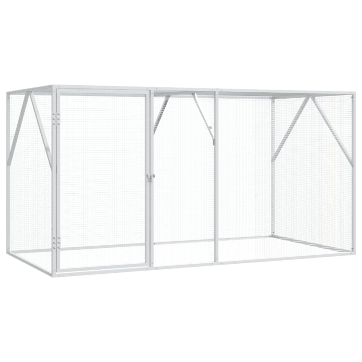 VIDAXL Aviary pour oiseaux Anthracite 102x208x108 cm Acier
