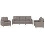 Voir la diapositive 2 : VIDAXL Ensemble de canapes 3 pcs avec coussins taupe tissu