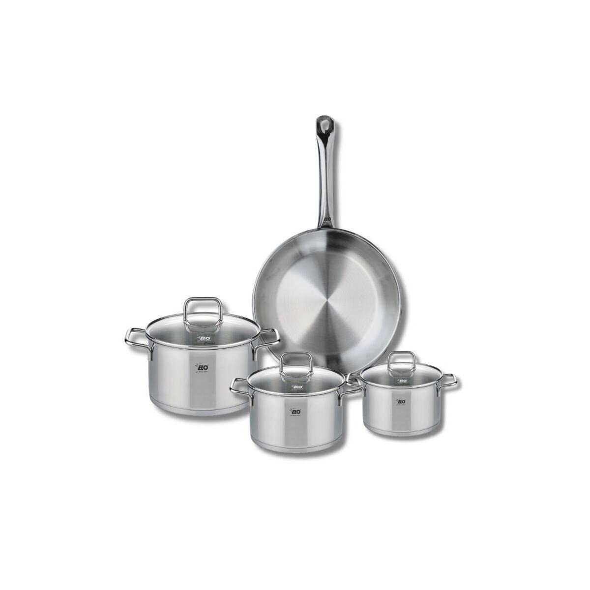 ELO Ensemble de 1 Poêle de cuisson 24 cm et 3 faitouts 12, 14 et 16 cm Elo Profi Citrin
