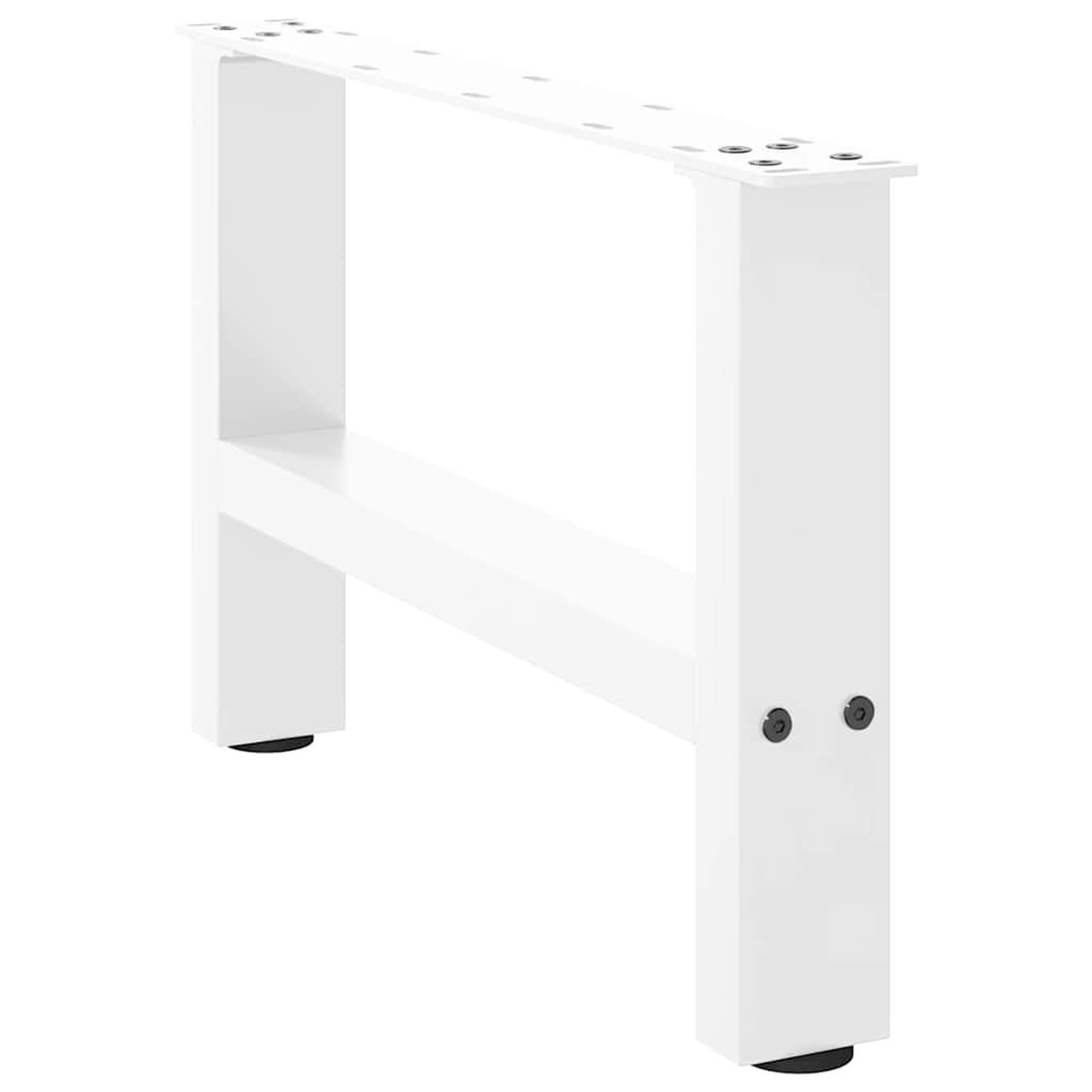 Voir la diapositive 3 : VIDAXL Pieds de table basse blanc 2 pcs 50x(30-31) cm acier