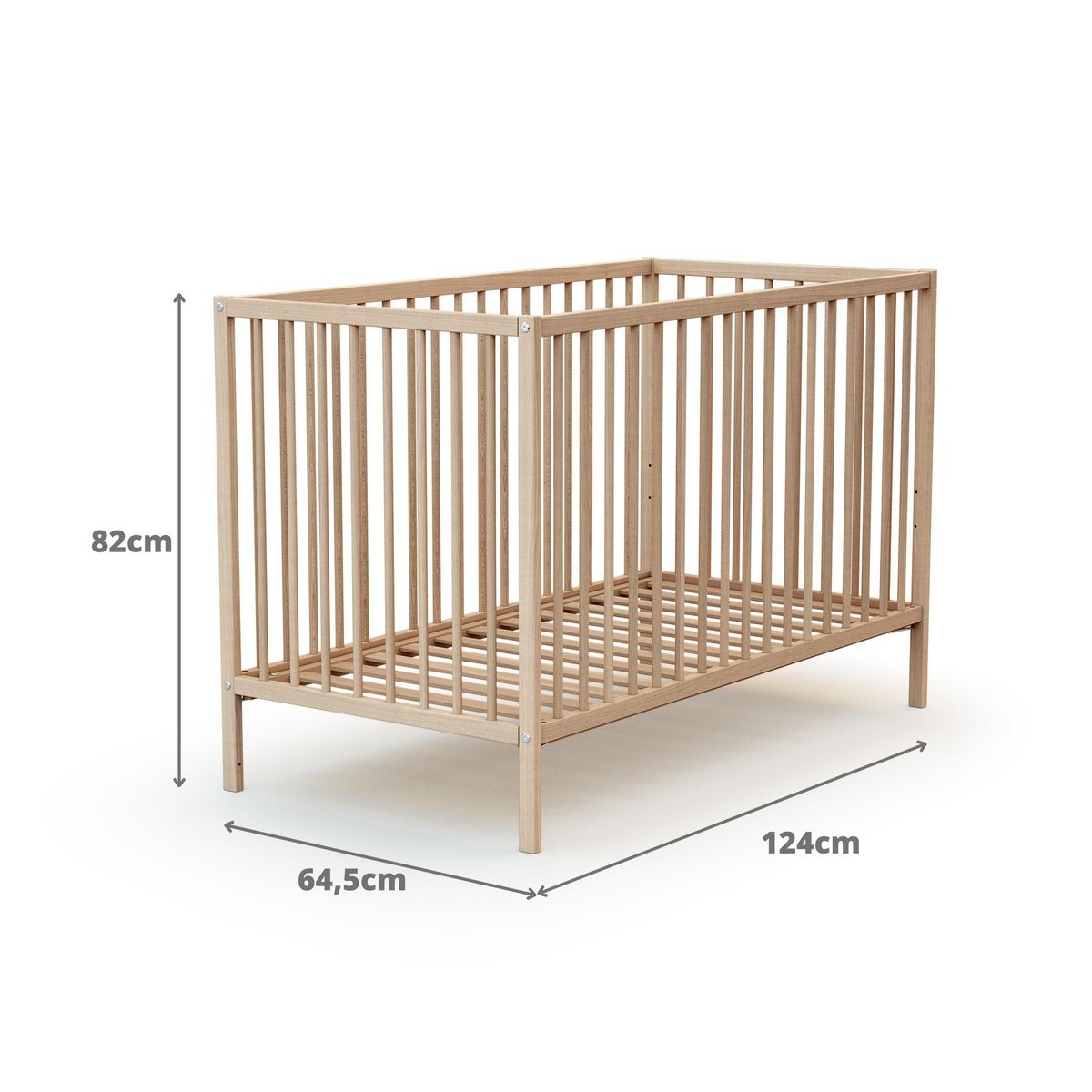 WEBABY Lit bébé en bois avec matelas