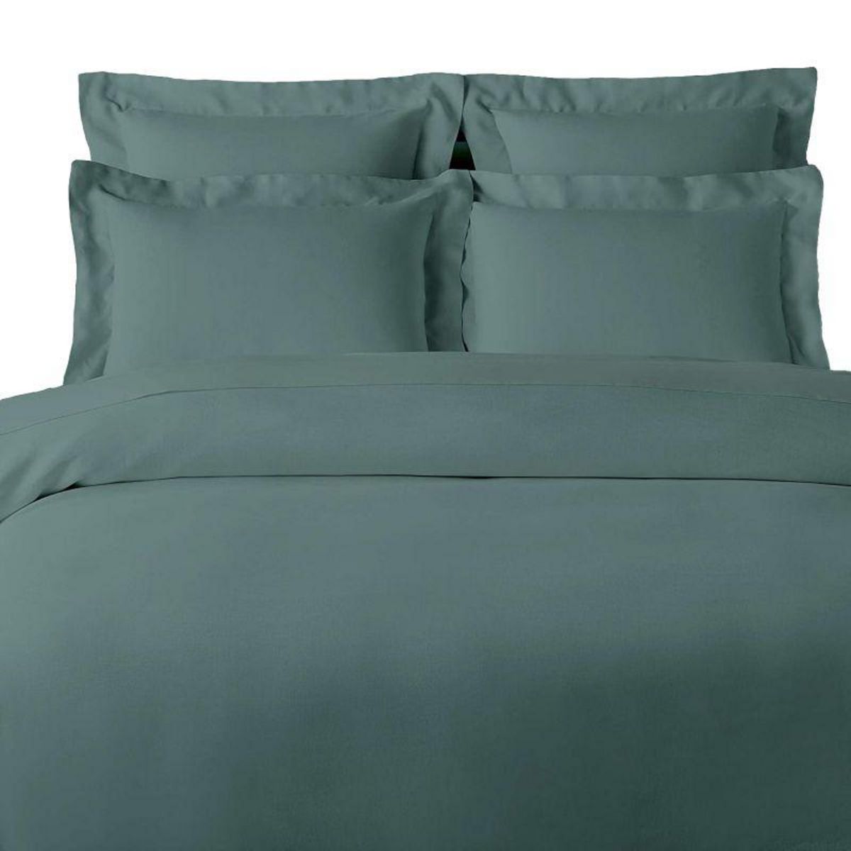 BLANC AVENUE PARIS Parure de draps 4 pièces 100%  Satin de coton Peigné  / 80 fils /cm² pour lit 160 x 200 cm