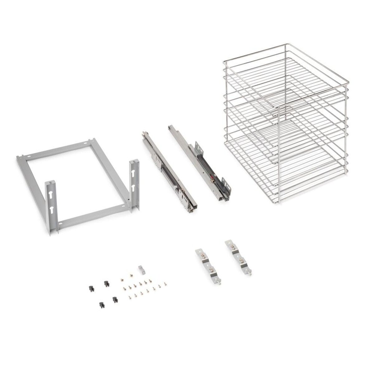 EMUCA SRL Chariot coulissant Supra avec fixation inférieure à fermeture amortie -  module 400mm -  acier -  chromé