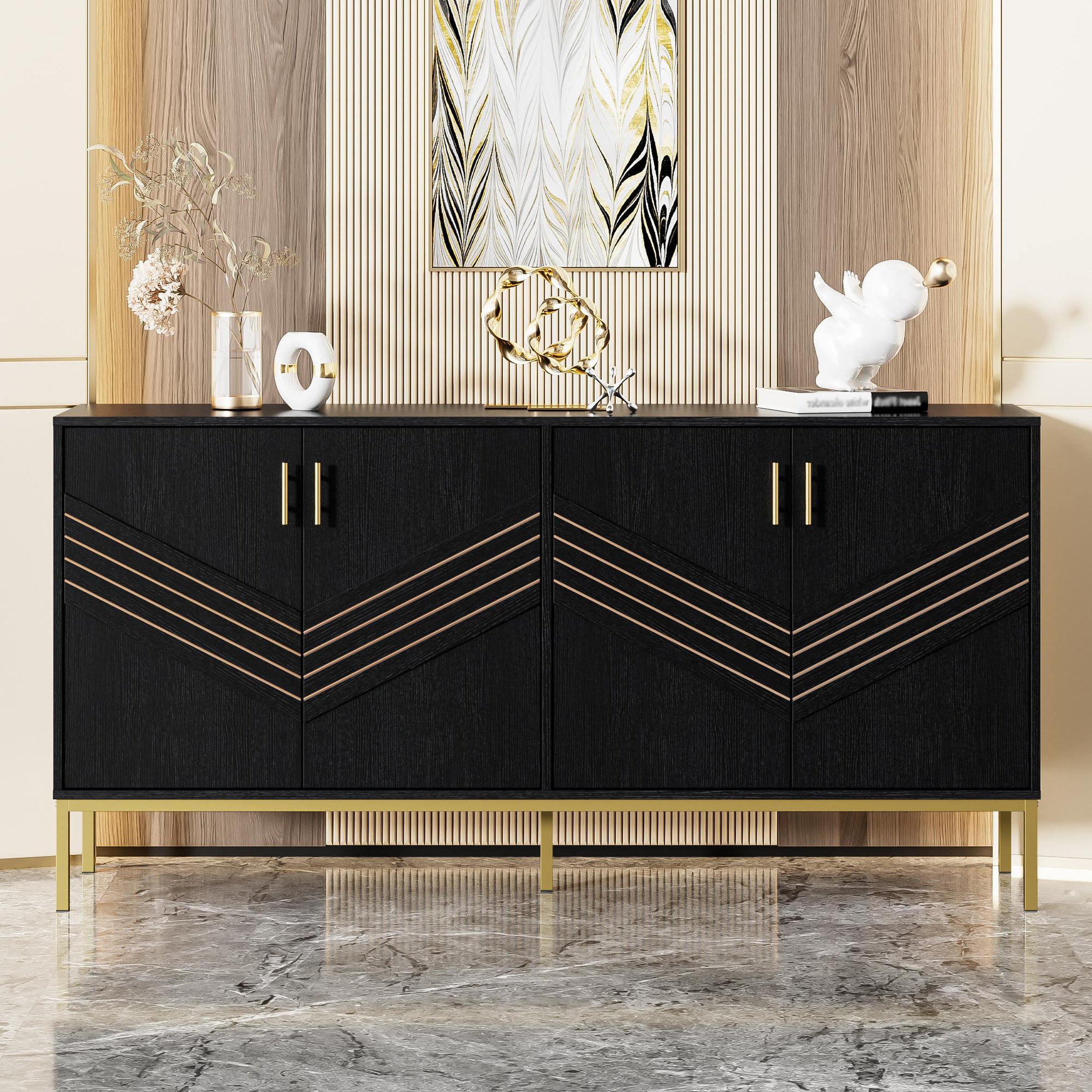 Voir la diapositive 2 : MERAX Buffet 4 porte(s) 0 tiroir(s)