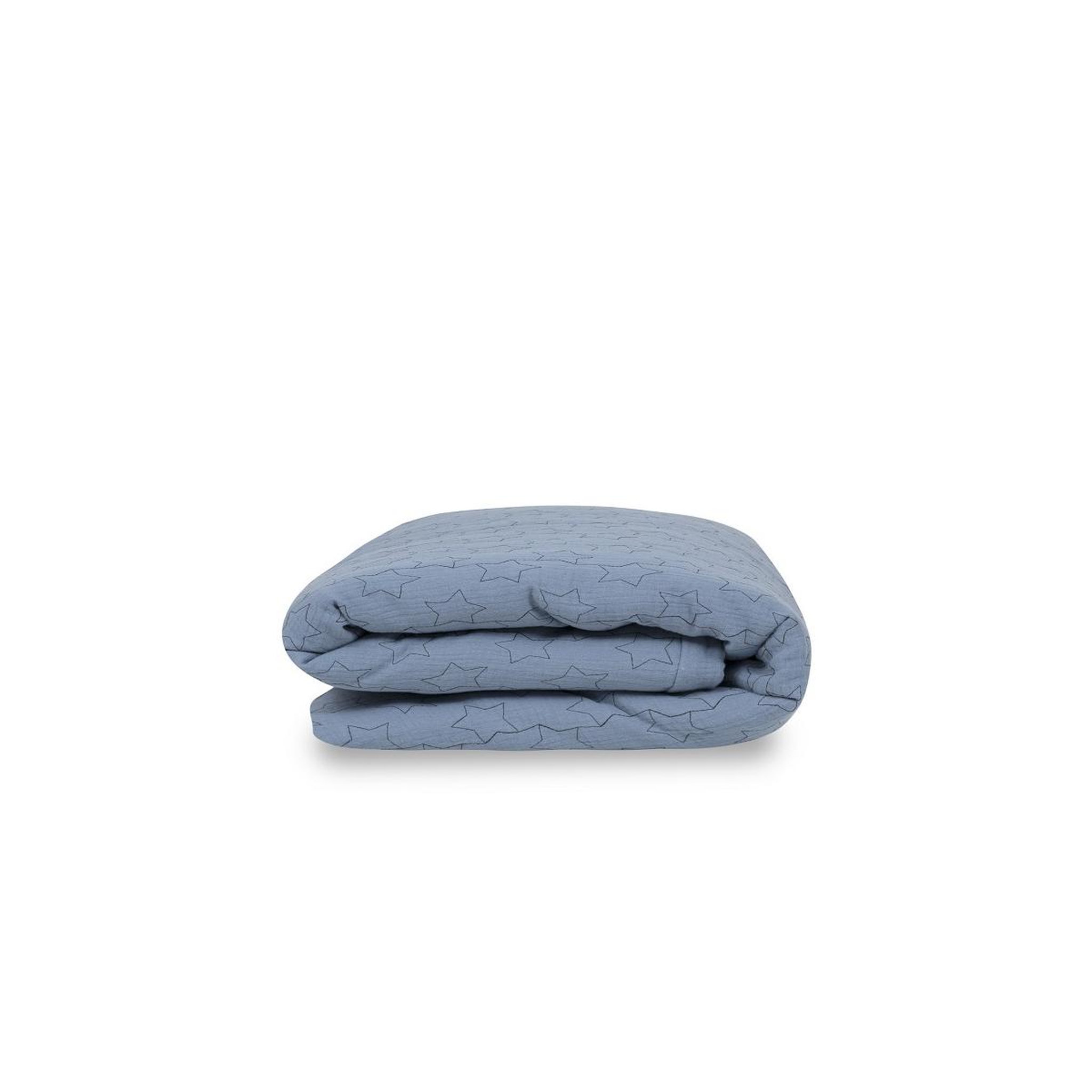 Voir la diapositive 2 : INTERBABY Parure de lit 2 Pcs. Cotton Musseline Estrellas Bleu Foncé