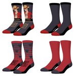 FREEGUN Lot de 4 paires de chaussettes garçon One Piece. Coloris disponibles : Rouge