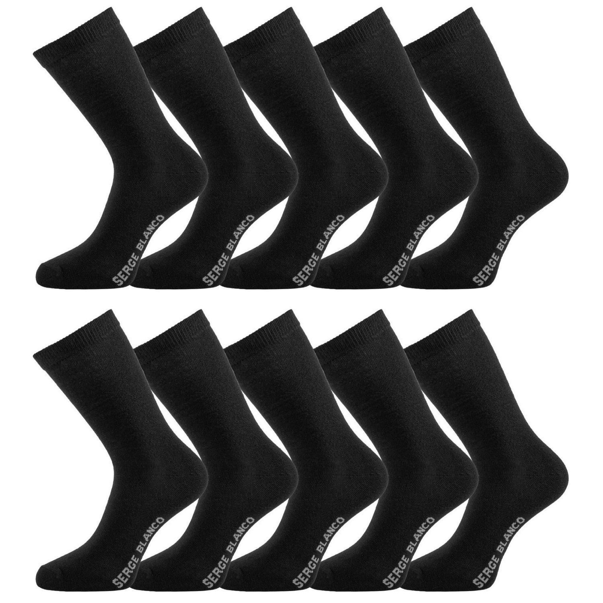 Voir la diapositive 1 : SERGE BLANCO Lot de 10 paires de chaussettes de ville Uni