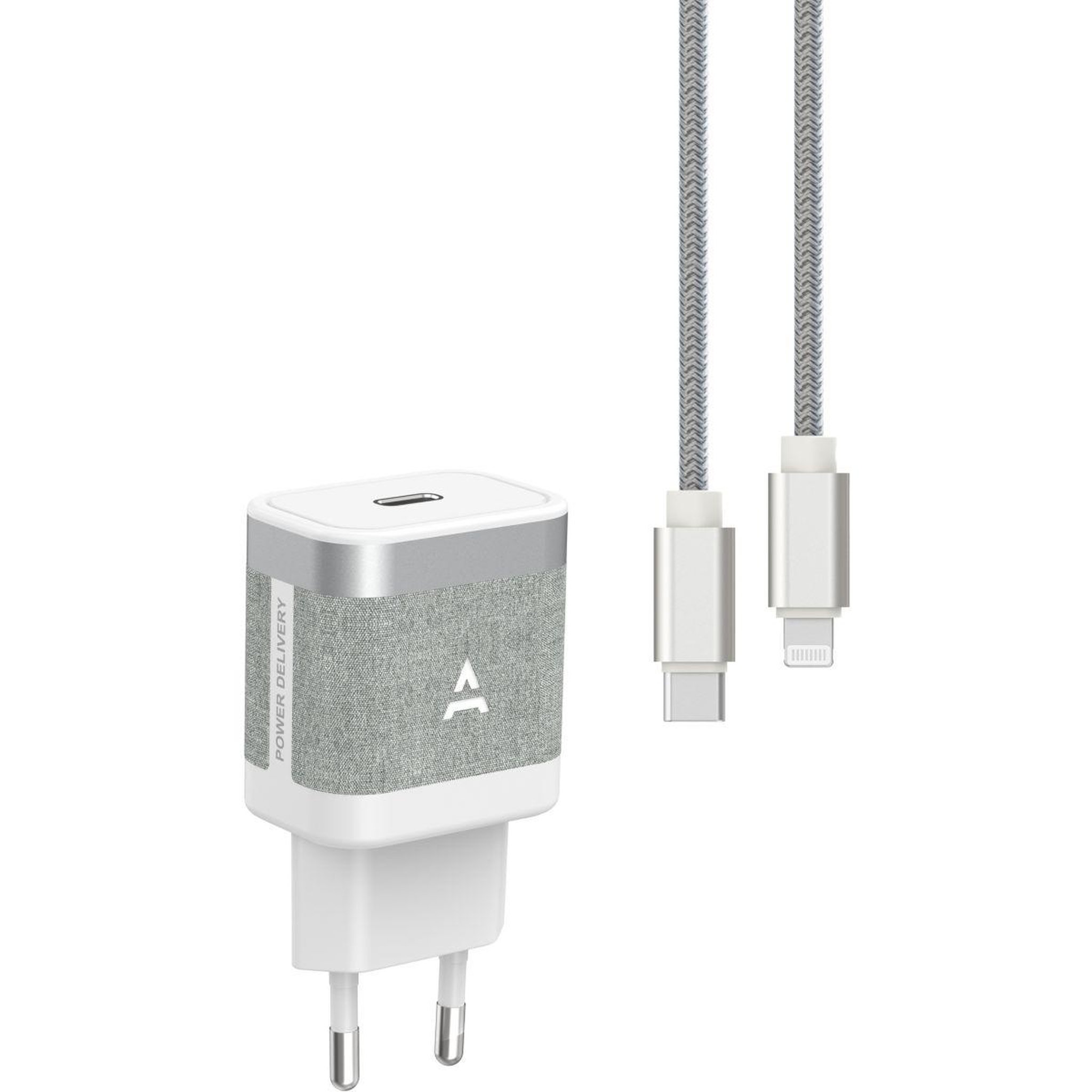 ADEQWAT Chargeur + câble usb-c 35w + câble lightning 1m noir