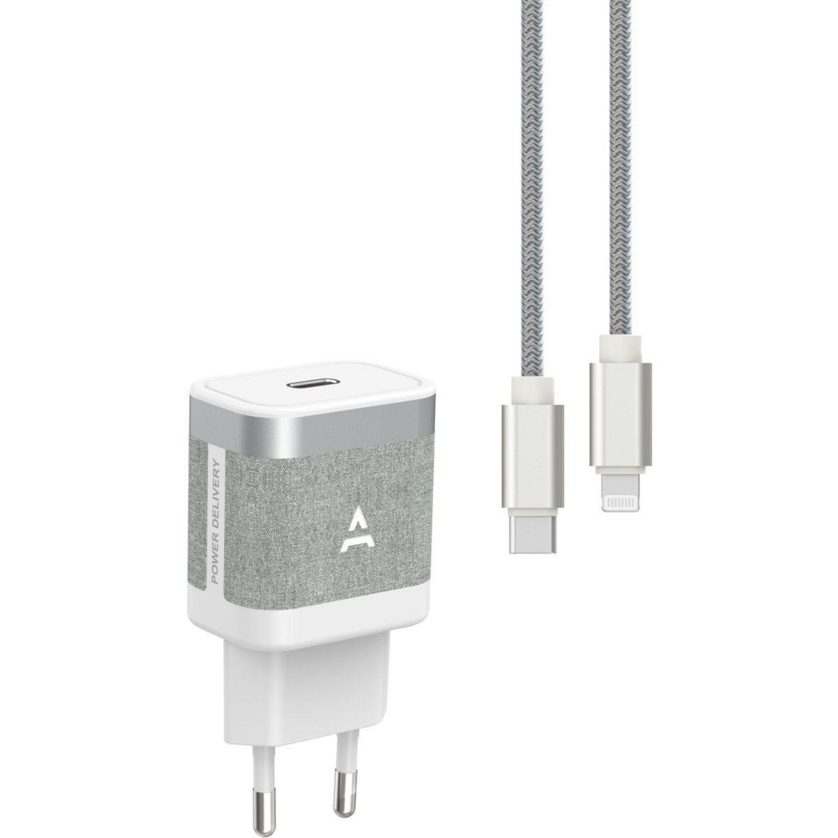 ADEQWAT Chargeur + câble USB-C 35W + Câble lightning 1M Noir