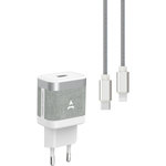 ADEQWAT Chargeur + câble USB-C 35W + Câble lightning 1M Noir