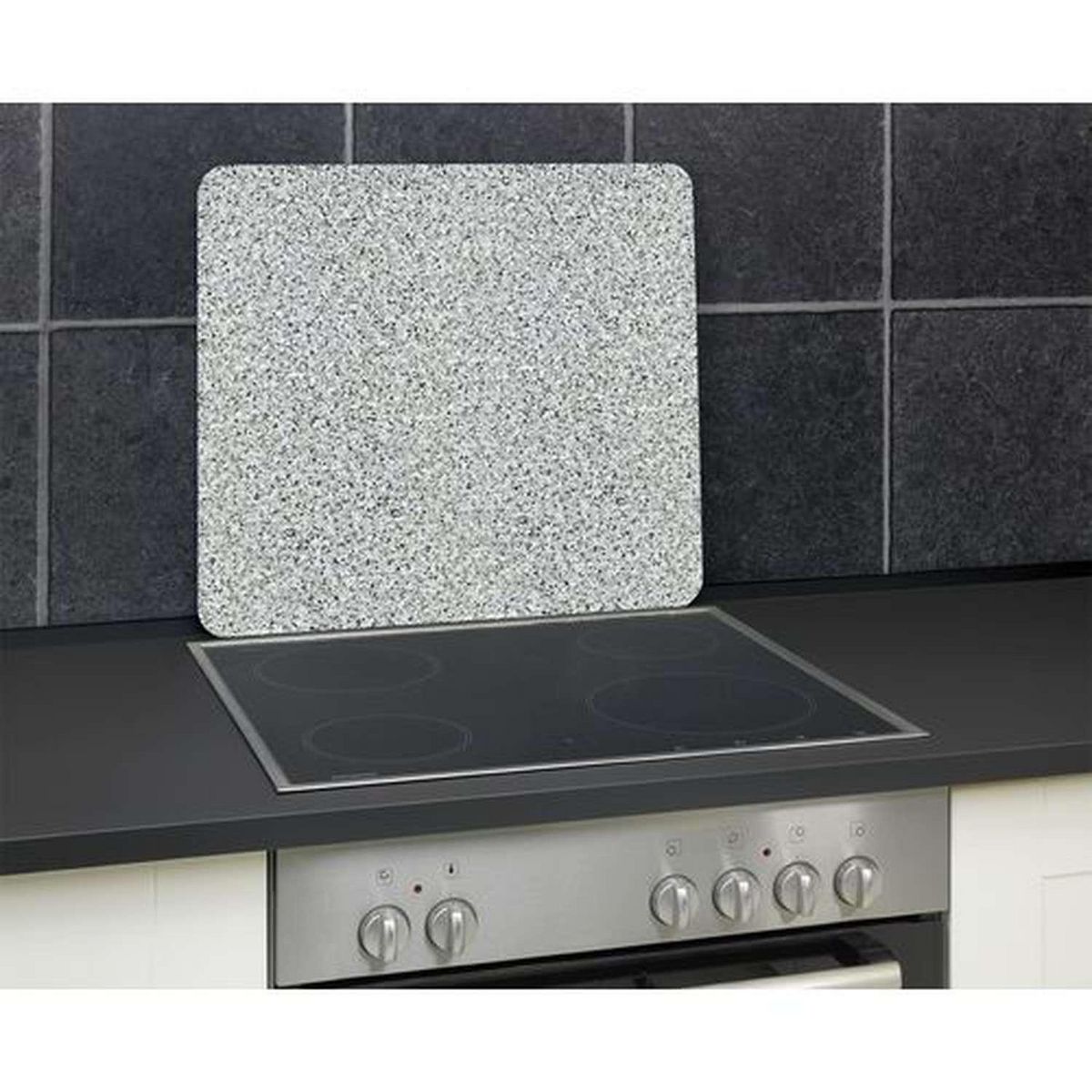 Wenko Plaque de cuisine multi-usages en verre avec effet granite - 56 x 50 cm