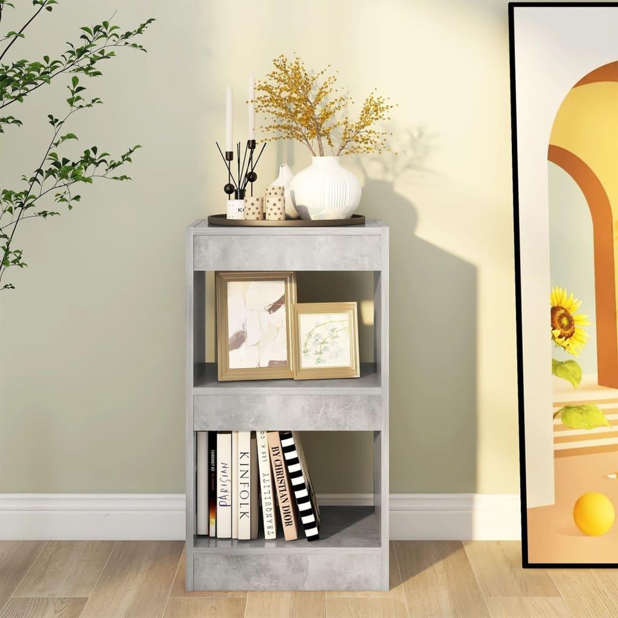 Voir la diapositive 5 : VIDAXL Bibliotheque/Separateur de piece Gris beton 40x30x72 cm