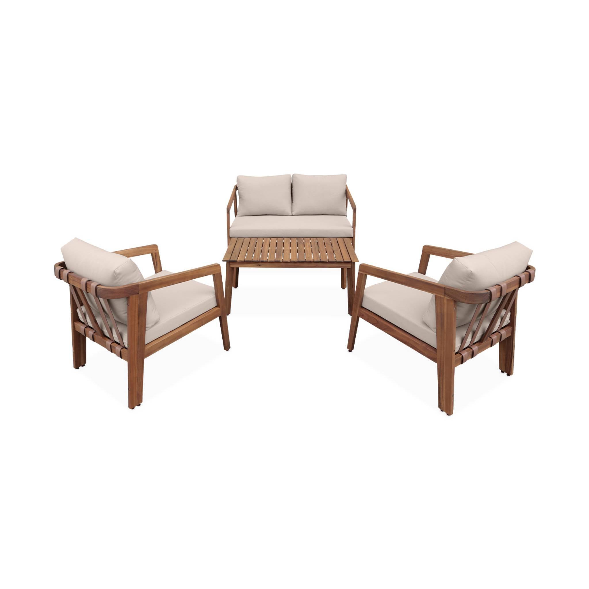 Voir la diapositive 4 : SWEEEK Salon de jardin 4 places bois d'acacia