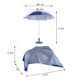 Voir la diapositive 3 : OUTSUNNY Parasol abri solaire contemporain protection UPF 50+ sac transport fourni bleu marine
