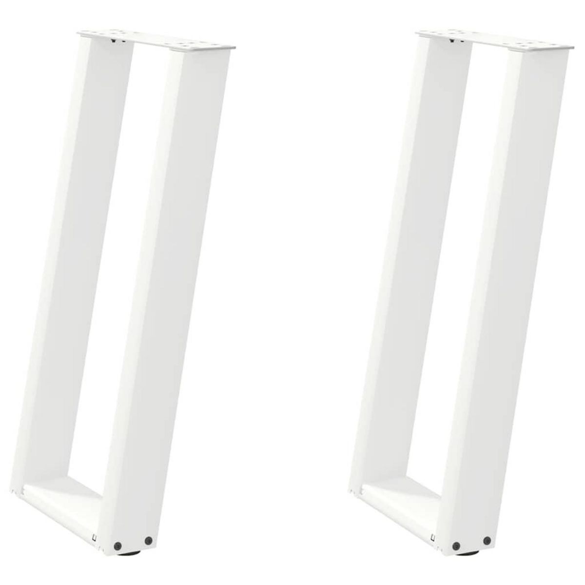 VIDAXL Pieds de table console forme de U 2pcs blanc 28x(72-73)cm acier
