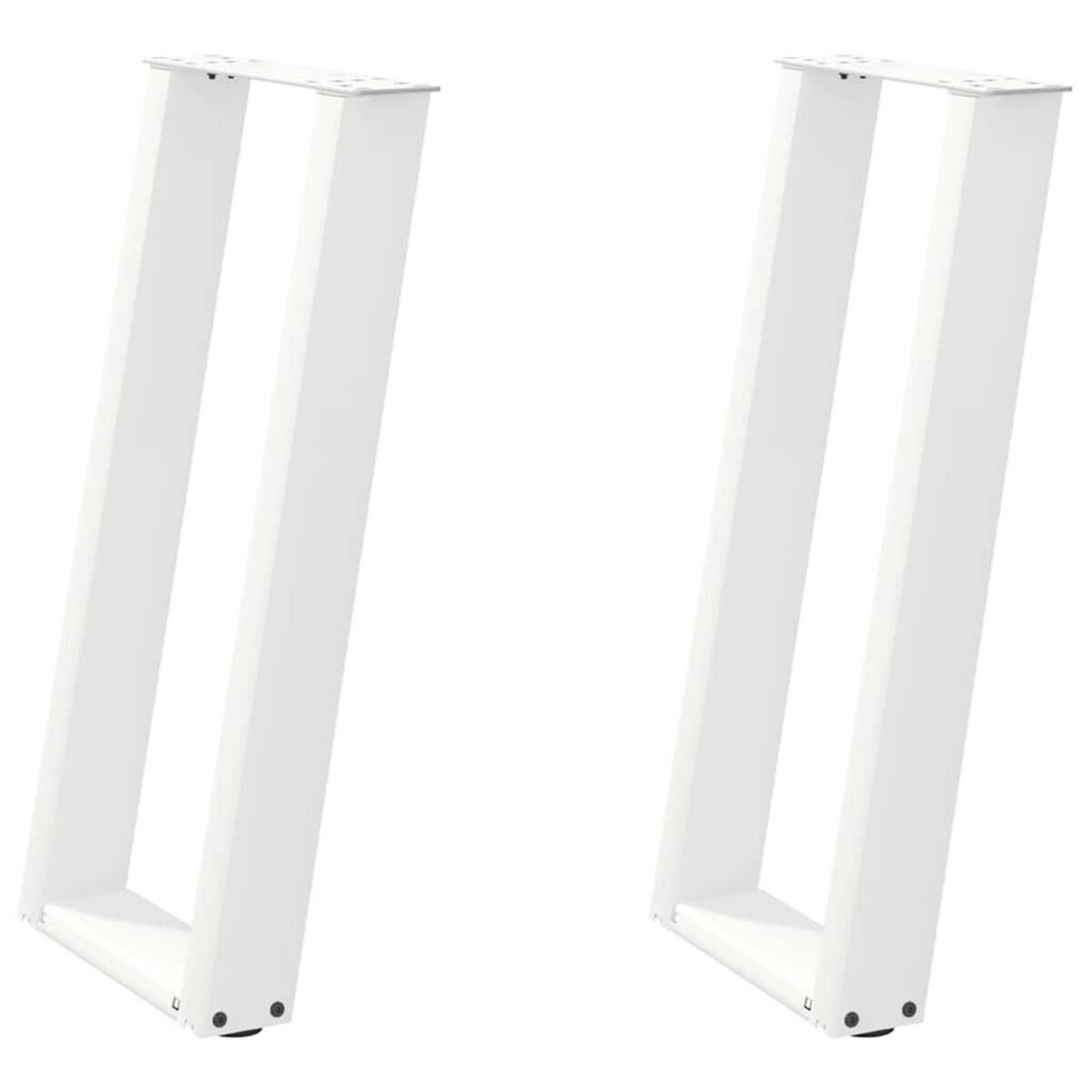 VIDAXL Pieds de table console forme de U 2pcs blanc 28x(72-73)cm acier
