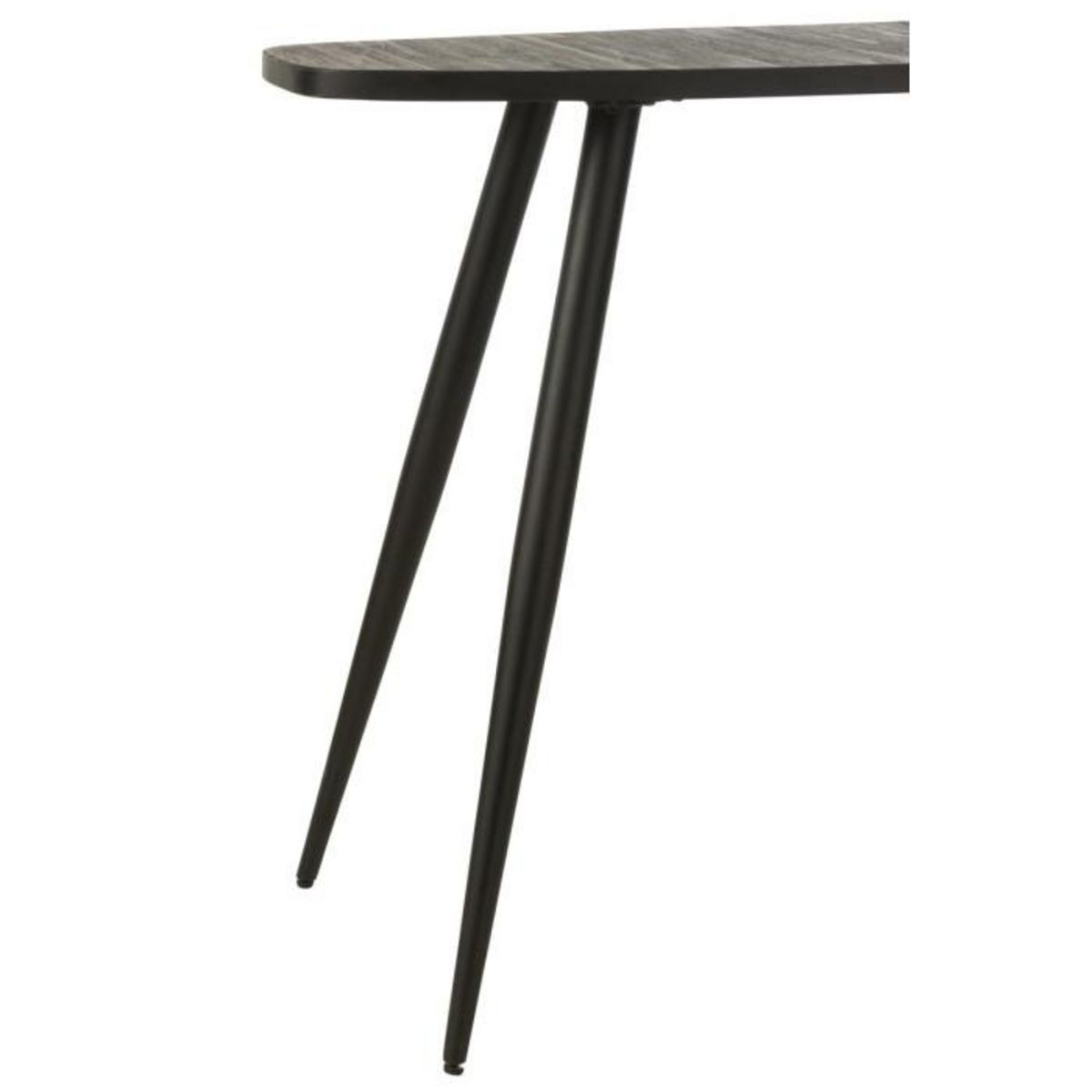 Paris Prix Console Ovale en Bois  Teck  120cm Noir