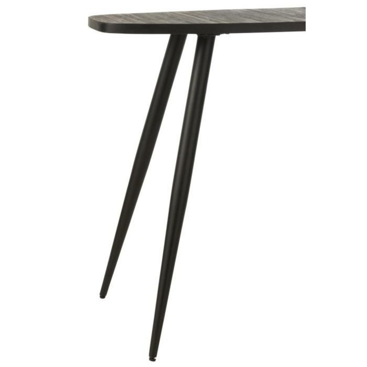 Paris Prix Console Ovale en Bois  Teck  120cm Noir