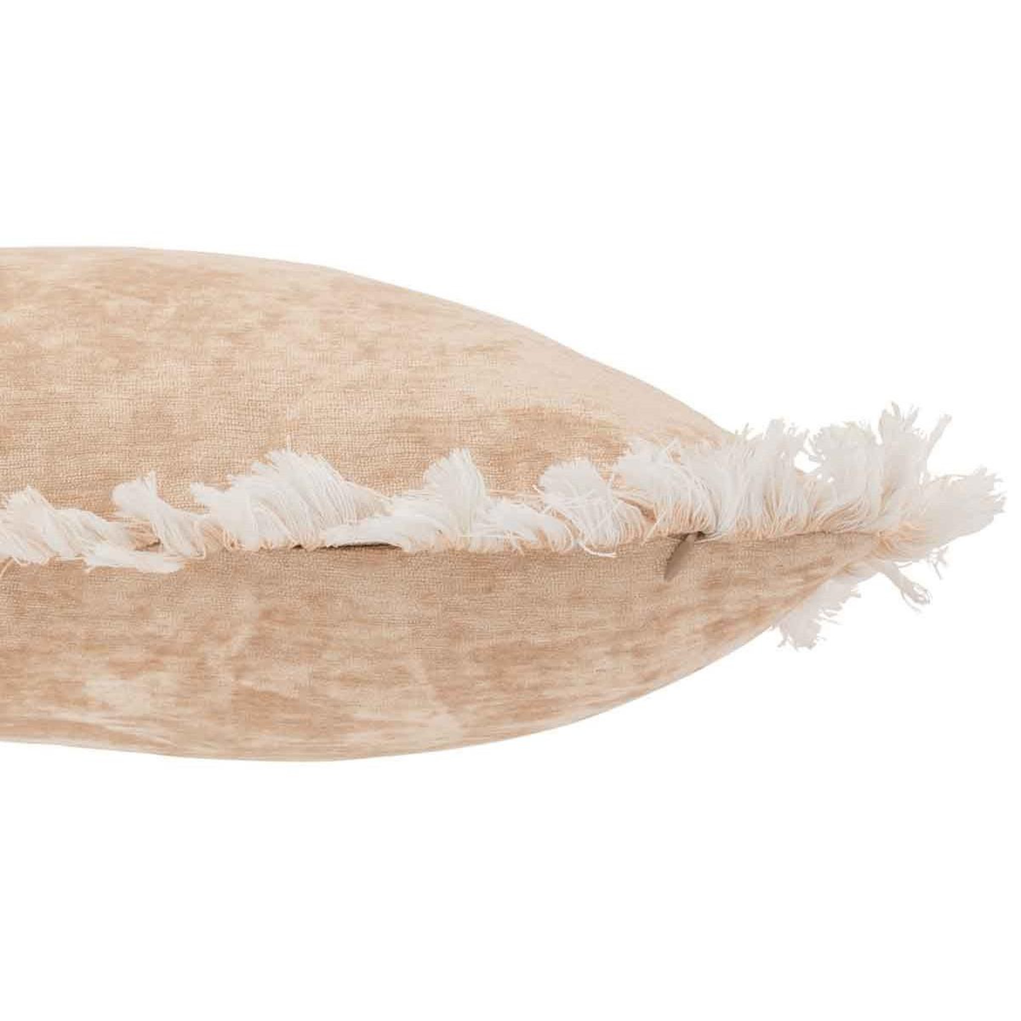 Voir la diapositive 2 : J-LINE Coussin déco  franges  45x45cm beige