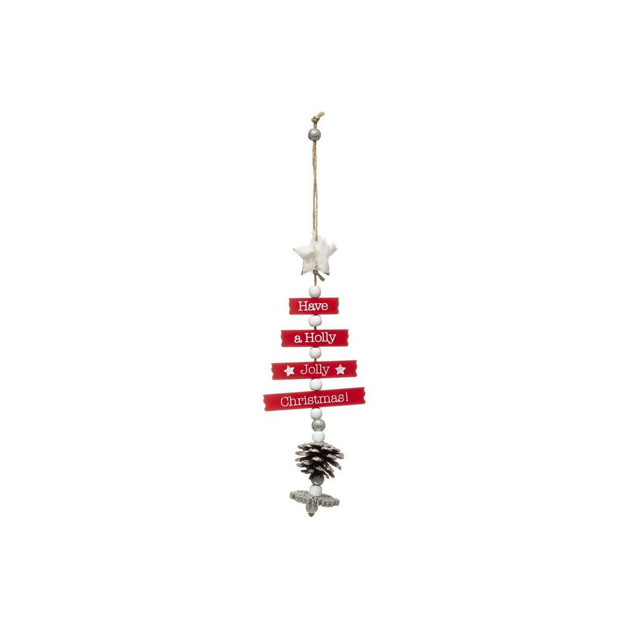 FEERIC LIGHT & CHRISTMAS Sujet de noël sapin  étoile  33cm rouge & blanc